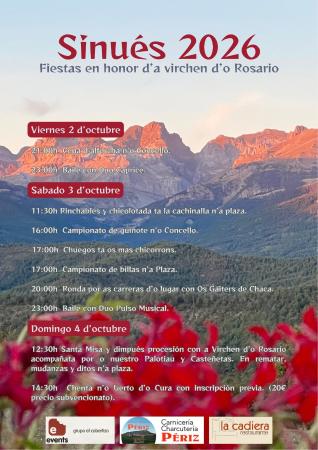 Imagen Fiestas de Sinués 2026 en honor a la Virgen del Rosario